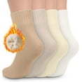 thumbnail image 1 of 4 Pairs Women's Thermal Socks - Thick, Warm, Cozy Crew Socks for Winter Hiking, Running, Gifts, 1 of 7