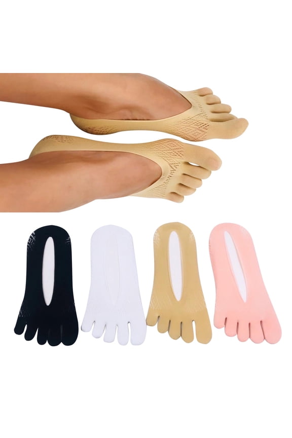 4 Pairs Women's Toe Socks|5 Finger Socks|No Show Socks | Girl Low Cut Socks| Toe Socks