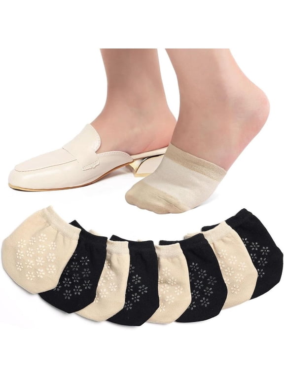 4 Pairs Women's Toe Socks for Mules, Half Socks for Women Toe Toppers Liner No Show Toe Covers