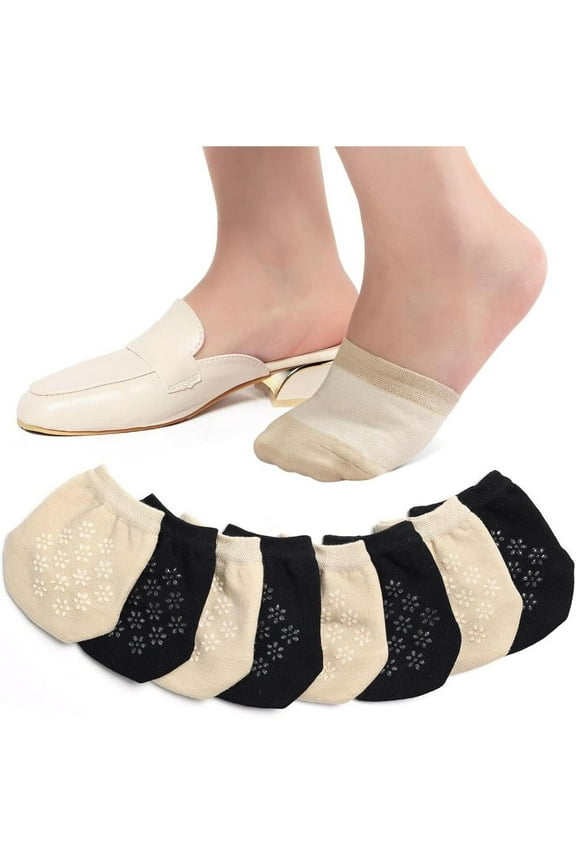 4 Pairs Women's Toe Socks for Mules, Half Socks for Women Toe Toppers Liner No Show Toe Covers