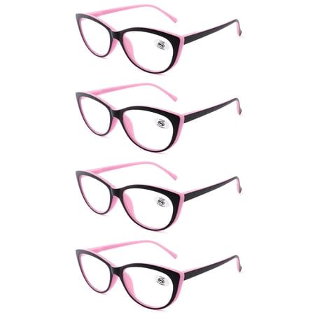 4 Pairs Womens Cat Eye Reading Glasses Sexy Fashion Readers Presbyopic Glasses