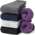 thumbnail image 1 of 4 Pairs Womens Fuzzy Socks Size 6-10 Fleece Fluffy Cabin Plush Warm Sleep Soft Cozy Winter Adult Socks, 1 of 6