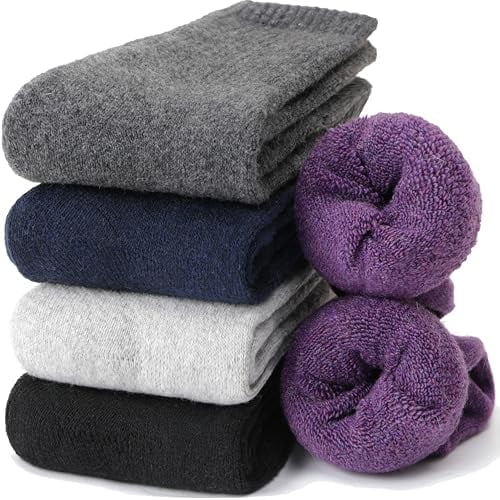4 Pairs Womens Fuzzy Socks Size 6-10 Fleece Fluffy Cabin Plush Warm Sleep Soft Cozy Winter Adult Socks