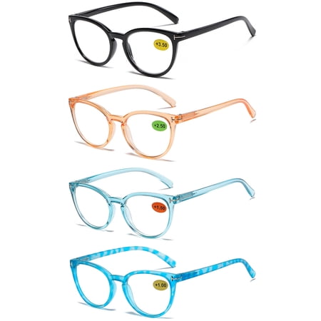 4 Pairs Womens Mens Reading Glasses Fashion Computer Readers 1.0 ~4.0