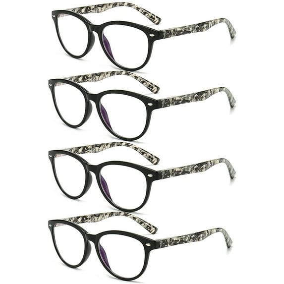 4 Pairs Womens Presbyopic Glasses Cat Eye Reading Glasses TR90 Blue Light Blocking Elder Readers