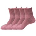 thumbnail image 1 of 4 Pairs Womens Winter Casual Wool Blend Thick Knit Thermal Warm Crew Cozy Boot Socks Size 5-10, 1 of 4