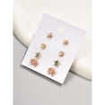 4 Pairs Yellow Gold Zinc Alloy Turtle Shell Starfish Crab Stud Earrings ...