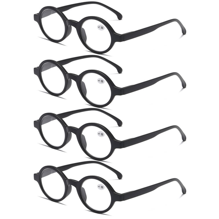 Classic Black Women\'s Full-Rim Reading Glasses Black Narrow Retro-Vintage Round Reading Glasses - Chaplin main image 4