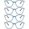 thumbnail image 1 of 4 Pairs of Blue Cat Eye Reading Glasses 3.5 HD Blue Light Blocking Presbyopic Glasses Elegant Pearl Readers +3.50 for Women, 1 of 5