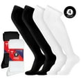 thumbnail image 1 of 4 Pairs of Diabetic Over the Knee Cotton Socks (Black and White, Sock Size 13-16, Fits US Men's Shoe Size 12-13.5), 1 of 6