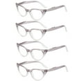 thumbnail image 1 of 4 Pairs of Fashionable Bling Diamond Cat Eye Presbyopic Glasses For Women Readers Ladies Trendy Reading Glasses +1.50, 1 of 3