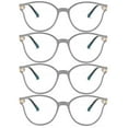 thumbnail image 1 of 4 Pairs of Gray Cat Eye Reading Glasses HD Blue Light Blocking Presbyopic Glasses Elegant Pearl Readers for Women, 1 of 5