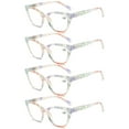 thumbnail image 1 of 4 Pairs of Green Floral Cat Eye Reading Glasses 2.00 Ladies Spring Hinge Readers +2.00 for Women HD, 1 of 5