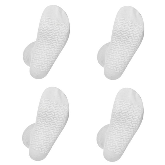 4 Pairs of Nobles Diabetic White Non Skid Gripper Hospital Slipper Crew Socks Size 10-13