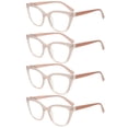 thumbnail image 1 of 4 Pairs of Pink Marble Print Cat Eye Reading Glasses 1.00 Ladies Spring Hinge Readers +1.00 for Women HD, 1 of 5