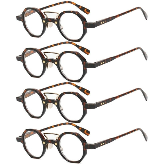 4 Pairs of Retro Tortoiseshell Reading Glasses for men and women Fashion Trendy Spring Hinge Presbyopic Glasses Personalized Readers +2.50