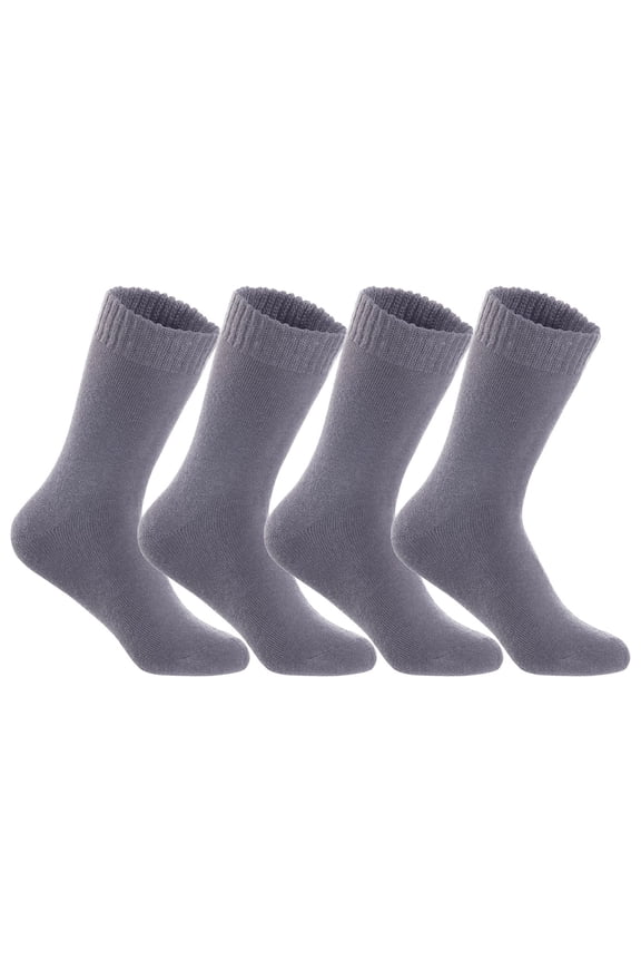 4 Pairs of The Most Gorgeous Women's Wool Crew Socks. Soft, Strong, Super Comfortable with Unique Designs LK0602 Size 6-9 (Grey)