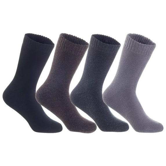 4 Pairs of The Most Gorgeous Women's Wool Crew Socks. Strong, Comfortable LK0602 Size 6-9 (Black,Coffee,Dark Grey,Grey)