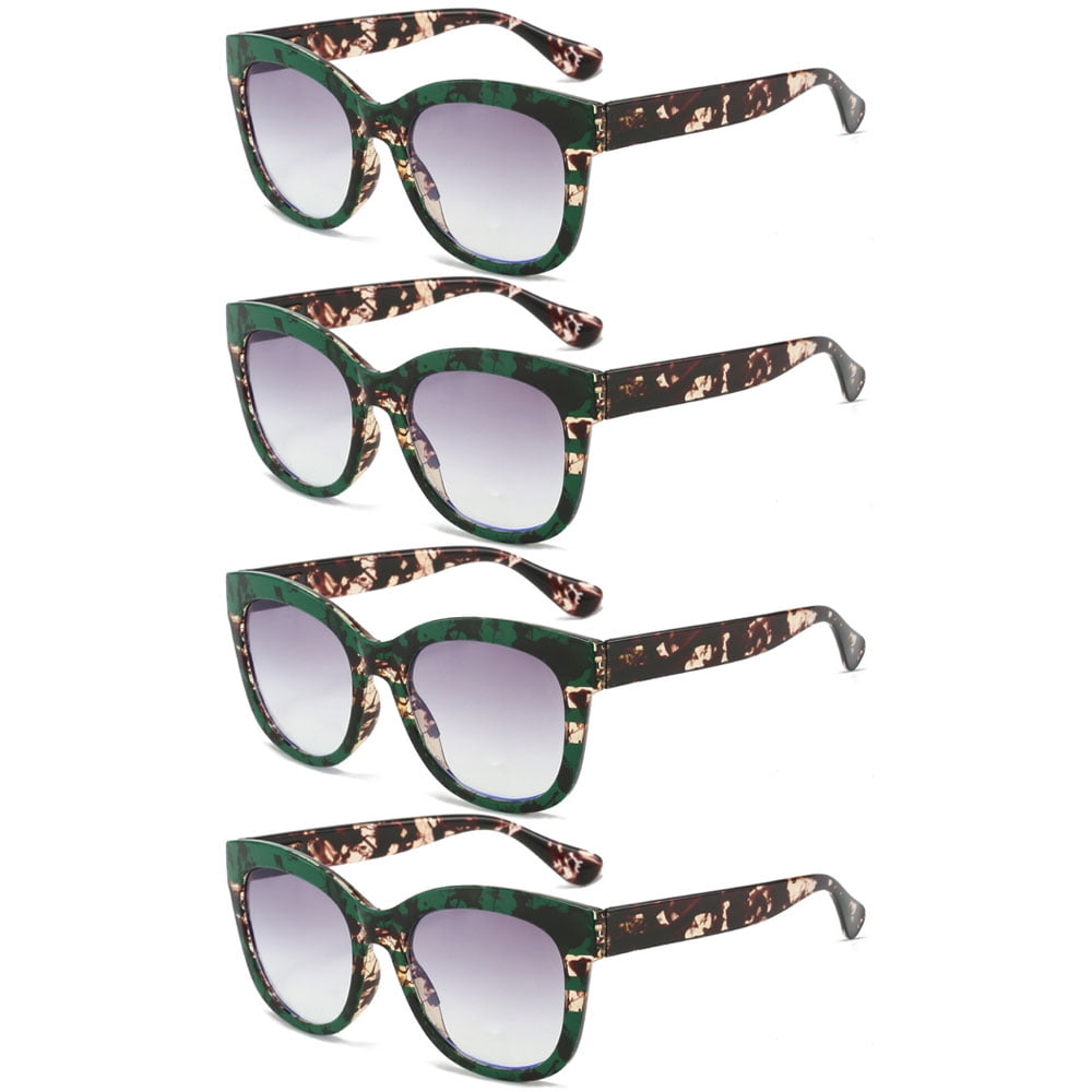 4 Pairs of Women Anti-blue Light Green Tortoiseshell Bifocal  display picture 1