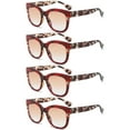 thumbnail image 1 of 4 Pairs of Women Anti-blue Light Red Tortoiseshell Bifocal Reading Glasses 2.5 Tinted Brown Oversized Square Readers +2.50 strength, 1 of 7