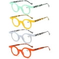 thumbnail image 1 of 4 Pairs of Women Small Round Reading Glasses Men Retro Personalized Spring Hinges Candy Color Presbyopic Glasses +3.00, 1 of 7