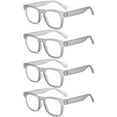 thumbnail image 1 of 4 Pairs of Women Thick Square Gray Clear Reading Glasses 2.50, Fashion Trendy Classic Candy Color Transparent HD Readers +2.50 Strength, 1 of 6