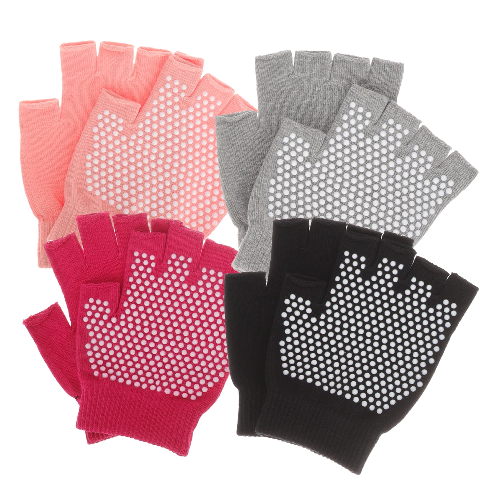 4 Pairs of Women Yoga Gloves Anti-slip Yoga Gloves Dancing Training Gloves Workout Gloves