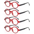 4 Pairs of Womens Red Small Round Presbyopic Glasses Men Fashion Trendy ...