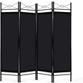 4 Panel 6 Ft Room Divider Folding Privacy Screen for Room Separation