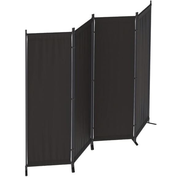 4-Panel Black Modern Room Divider, 88" Portable Folding Privacy Screen for Home Office Bedroom Dorm, Durable Construction Space Separator