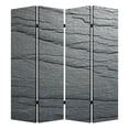 thumbnail image 1 of 4 Panel Canvas and Metal Frame Room Divider, Slate Gray- Saltoro Sherpi, 1 of 5