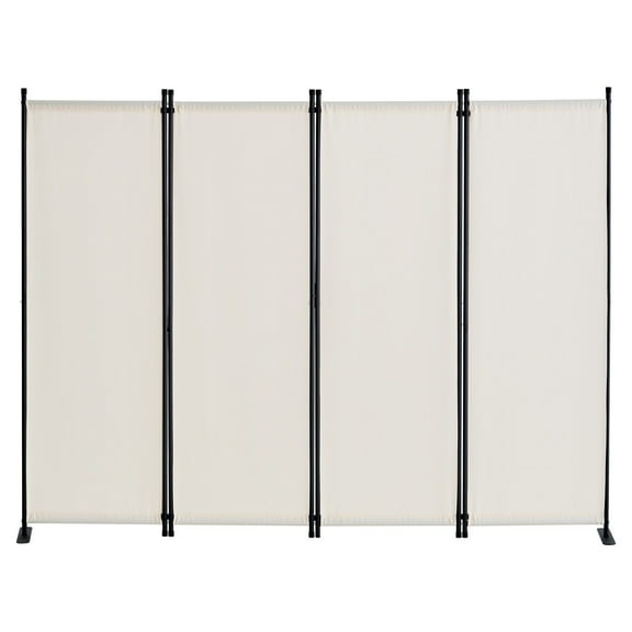 4 Panel Fabric Room Divider Folding Privacy Screen Freestanding Partition for Office Bedroom Dining Room Study White