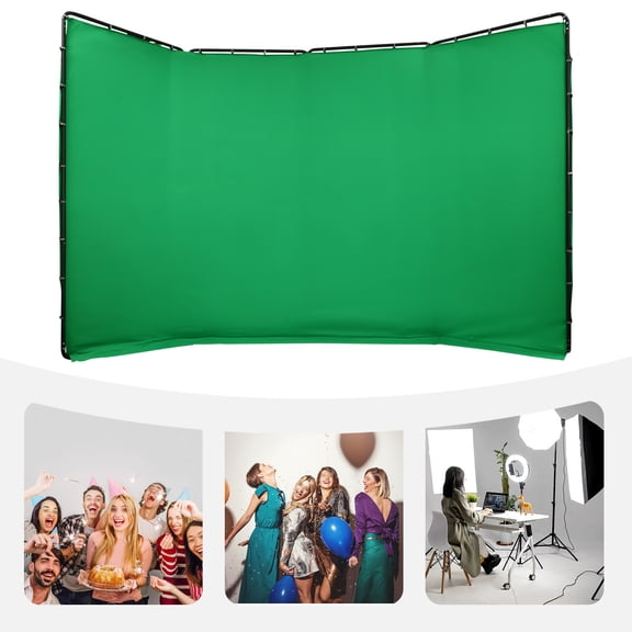 4-Panel Green Screen Backdrop with Frame, 4x2.4m Chroma Key Background Kit, Portable Foldable Green Screen