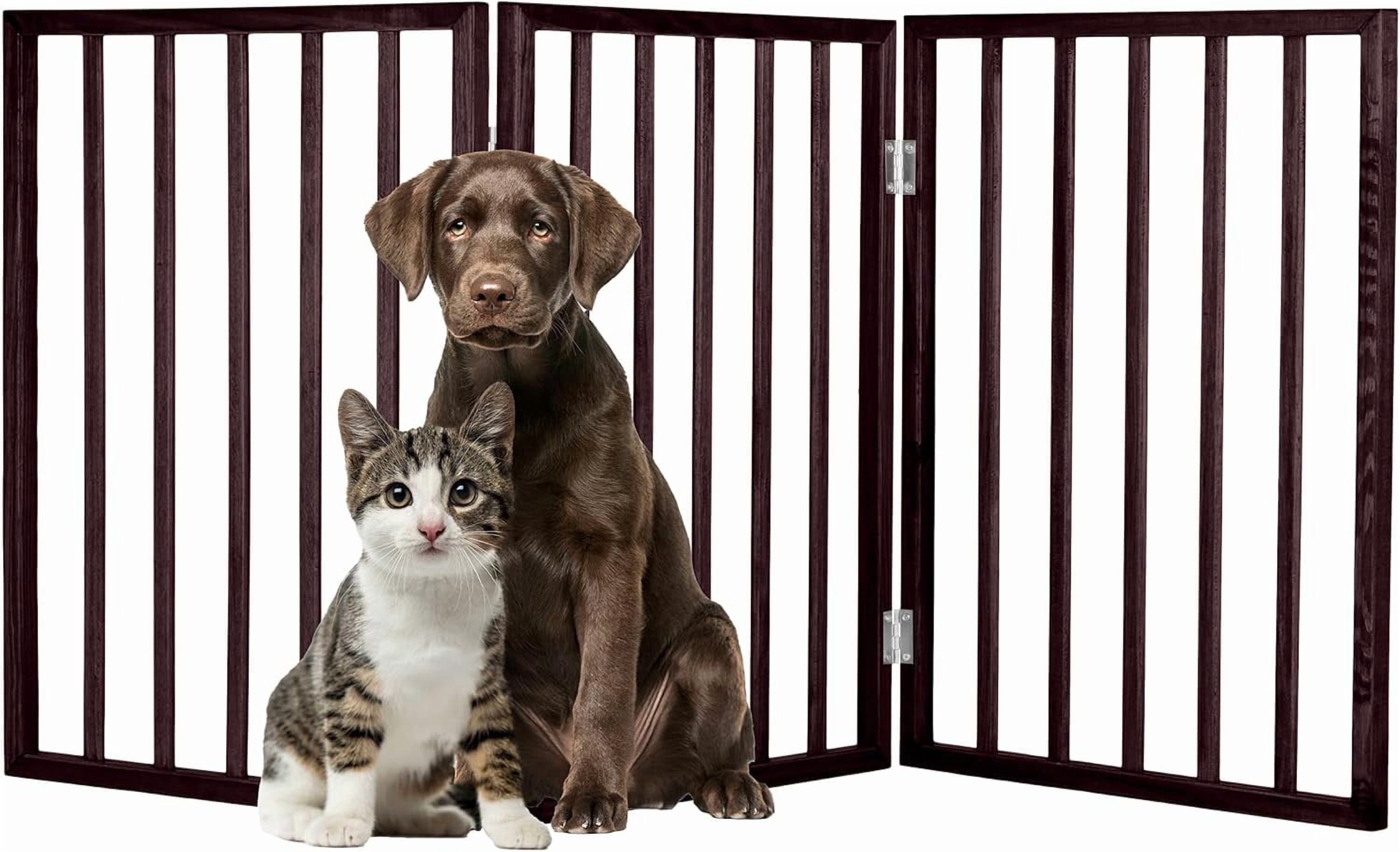 4-Panel Indoor Foldable Pet Fence for Stairs, Hallways, or Doorways - 72x24-Inch Retractable Freestanding Dog Gate