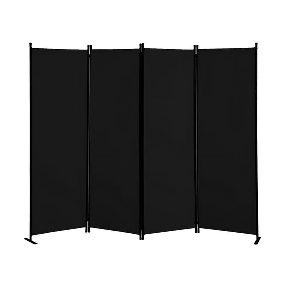 4 Panel Partition Room Dividers Black Folding Privacy Screen Temporary Wall Divider Freestanding Room Separator