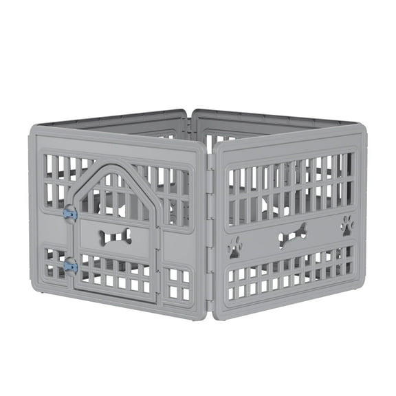 4-Panel Pet Playpen for Dogs & Cats - Indoor/Outdoor Safety Gate with Door, Portable Metal Puppy Fence - Easy to Clean & Assemble, Secure Kennel for Small Animals