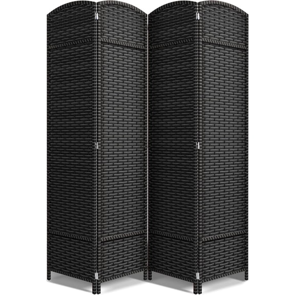 4 Panel Room Divider 6 ft. Tall - Privacy Screen, Extra Wide Double Hinged Panels, Mesh Hand-Woven Design, Partition Room Dividers and Folding Privacy Screens, Wall Divider for Room Separation