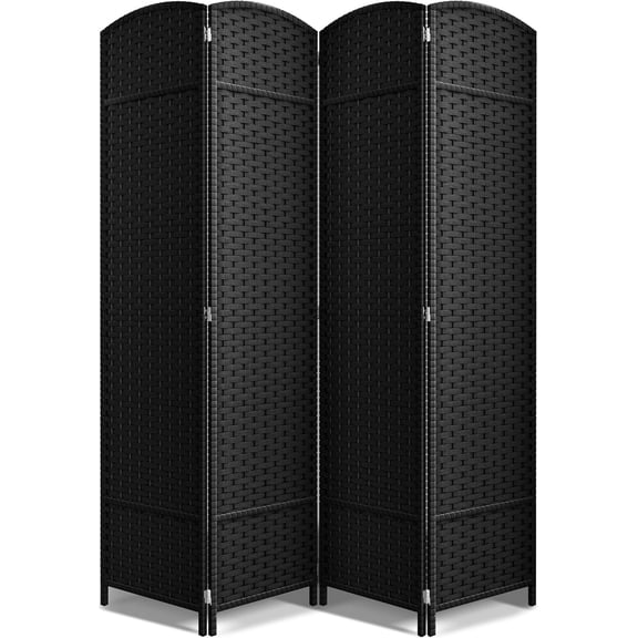 4 Panel Room Divider 6 ft. Tall - Privacy Screen, Extra Wide Double Hinged Panels, Mesh Hand-Woven Design, Partition Room Dividers and Folding Privacy Screens, Wall Divider for Room Separation