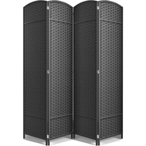4 Panel Room Divider 6 ft. Tall - Privacy Screen, Extra Wide Double Hinged Panels, Mesh Hand-Woven Design, Partition Room Dividers and Folding Privacy Screens, Wall Divider for Room Separation