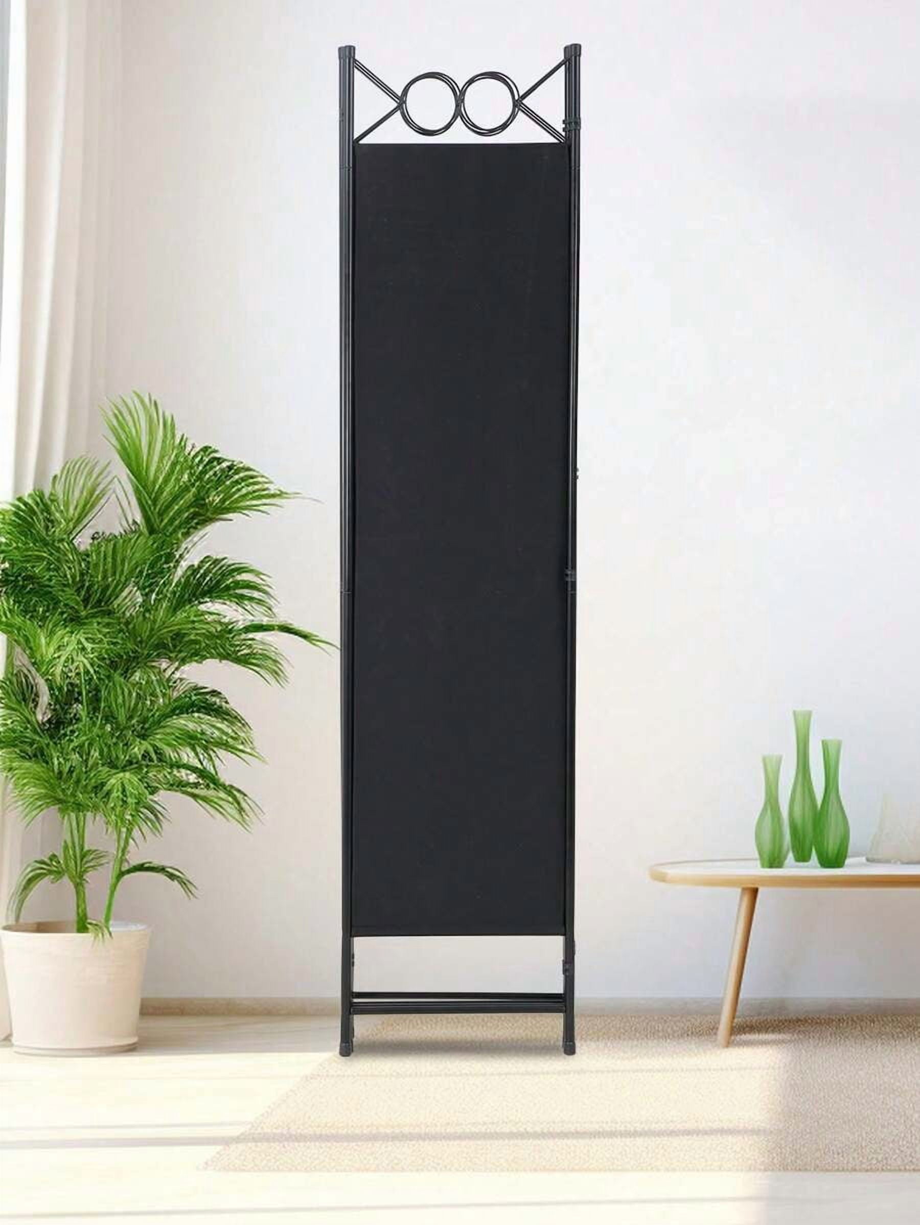 Goplus 4 Panels Folding Room Divider 6 Ft Tall Fabric Privacy Screen Grey