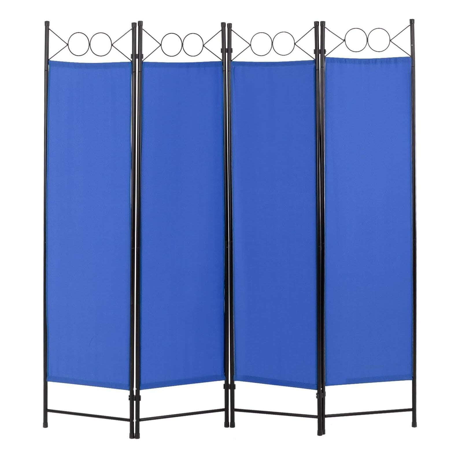 4 Panel Room Divider 6FT Steel Frame Screen Folding Privacy Divider