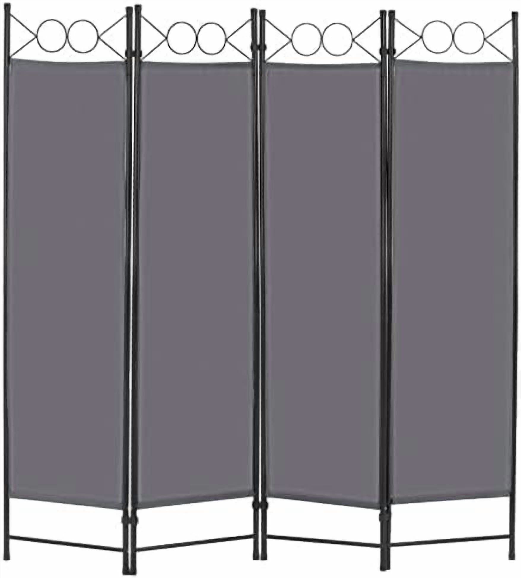 4 Panel Room Divider 6FT Steel Frame Screen Folding Privacy Divider ...