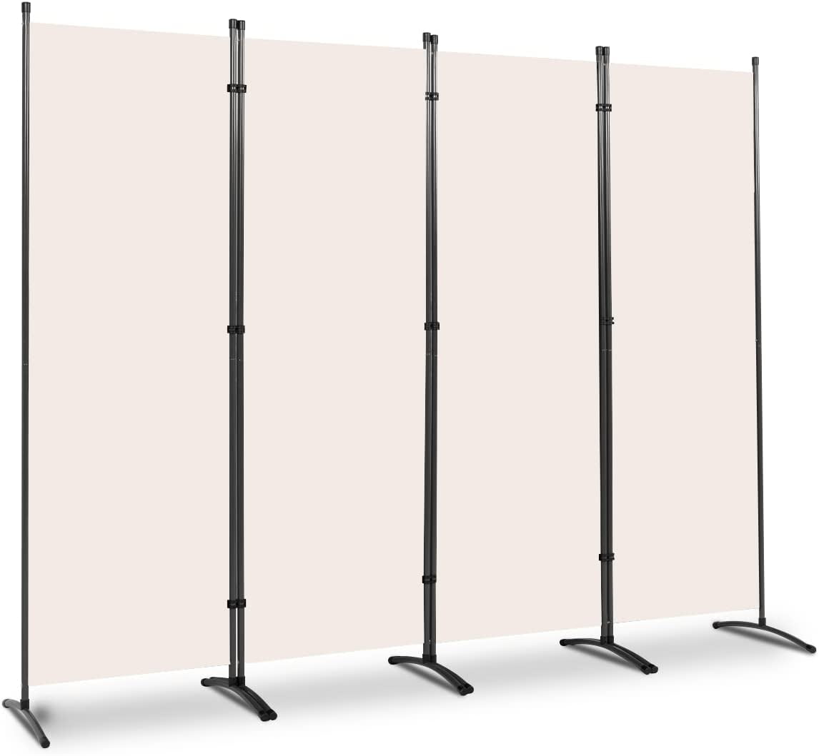 4 Panel Room Divider, 6Ft Portable Office Divider, Convenient Movable