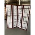 thumbnail image 1 of 4 Panel Room Divider Coaster Oriental Floral - Cherry, 1 of 2