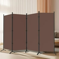 4 Panel Room Divider, Folding Privacy Screen Wall Divider for Room Separation, Freestanding Room Partitions for Home Office Dorm Decor 84”W×67”H, Brown