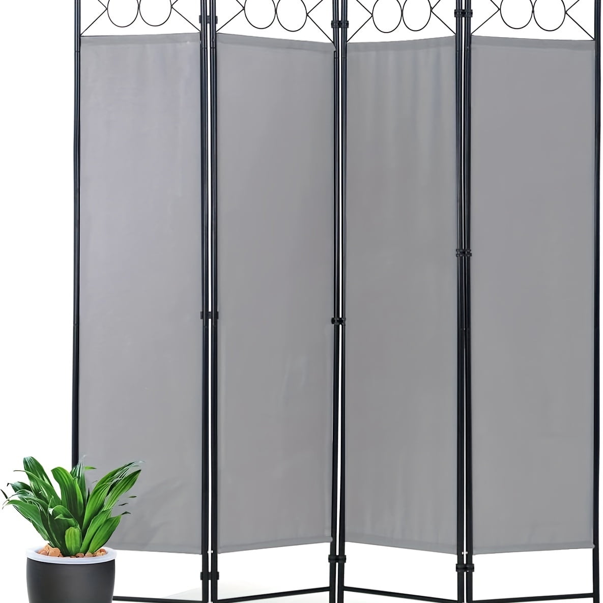 4-Panel Room Divider Privacy Screen - Heavy-Duty Folding Partition with ...