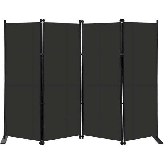 4 Panel Room Divider Screen 6Ft Tall Foldable Privacy Dividers Indoor Wall Partition Room Separator Black
