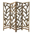 thumbnail image 1 of 4 Panel Room Divider with Tropical Leaf, 1 of 5