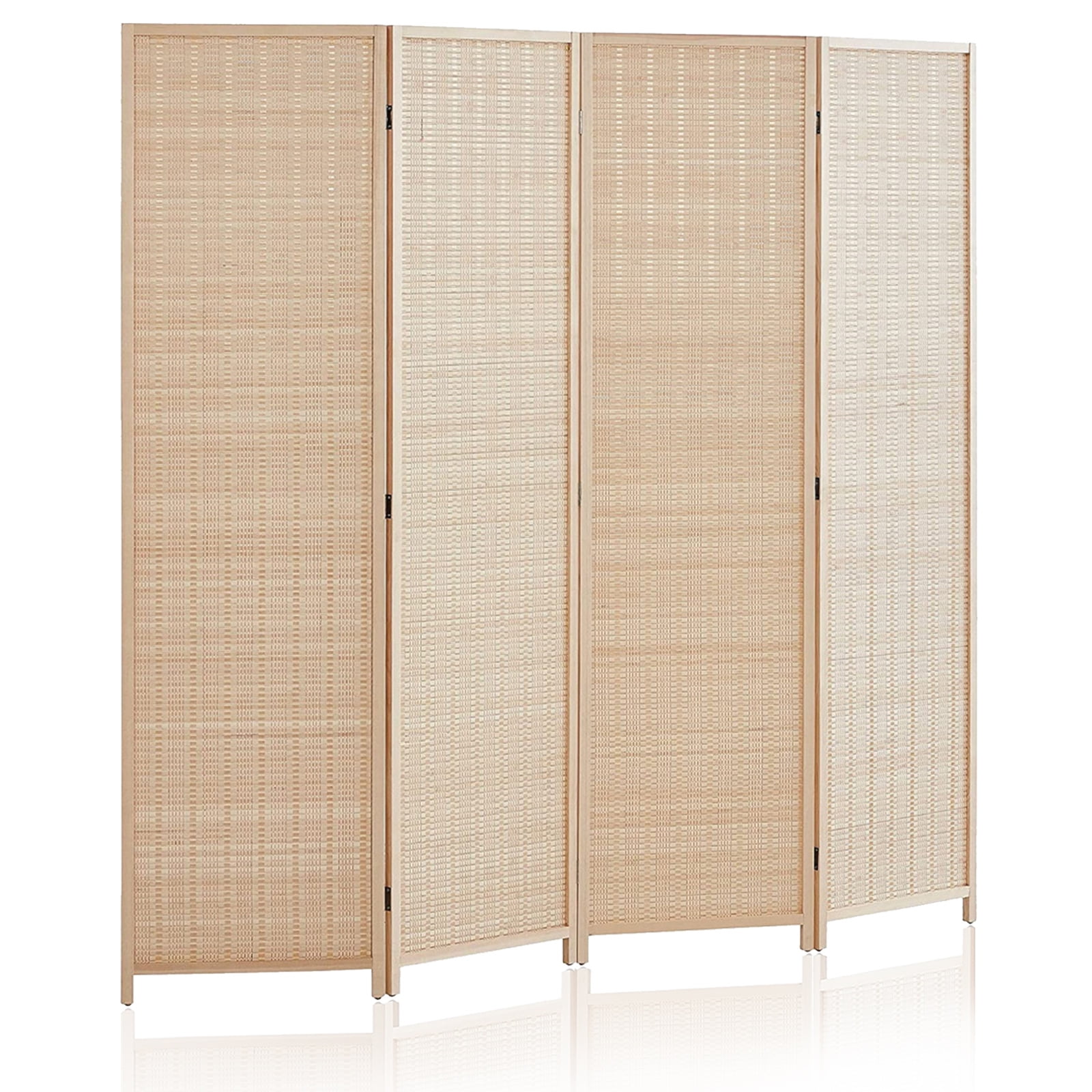 4Panel Room Dividers，6 ft Office Partition Walls Bamboo Divider