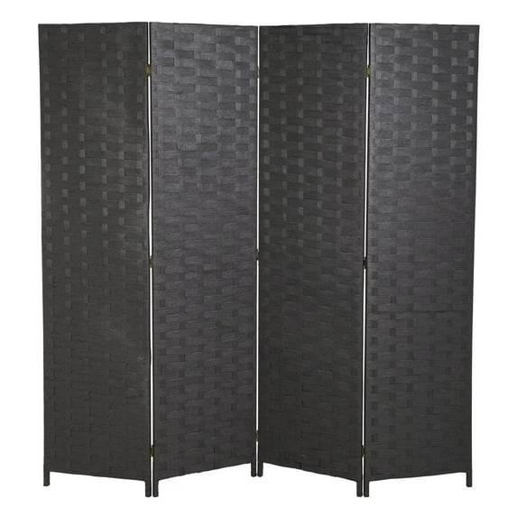 4 Panel Room Dividers Foldable Privacy Screen Decorative Indoor Screen 6TF Wooden Office Dividers Partition Wall for Home, Office, Bedroom, Gray